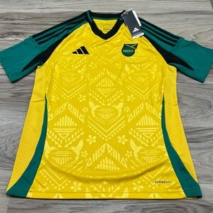 Adidas Jamaica Reggae Boys Soccer Jersey Youth Size Large IS5674 $80 NWT